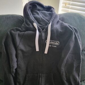 Nintendo New York Black Zip-Up Hoodie Men's Small